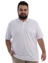 Camisa Polo Plus Size Anistia Masculina com Bolso Básica Branca