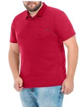 Camisa Polo Plus Size Estampa Sortida Vermelho Masculino