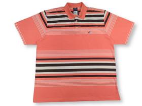 Camisa Polo Plus Size Masculina 1581, com listras
