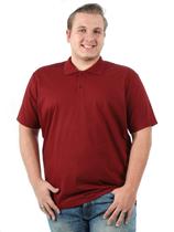 Camisa Polo Plus Size Masculina Anistia Lisa Básica Bordo