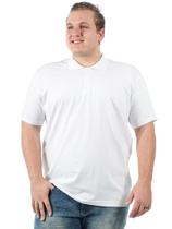 Camisa Polo Plus Size Masculina Anistia Lisa Básica Branca