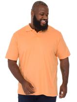 Camisa Polo Plus Size Masculina Anistia Lisa Básica Laranja