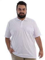 Camisa Polo Plus Size Masculina Com Bolso Básica Branca
