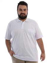 Camisa Polo Plus Size Masculina Com Bolso Básica Branca