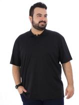 Camisa Polo Plus Size Masculina Com Bolso Básica Preta Camisa Polo Plus Size Masculina Com Bolso Básica Preta