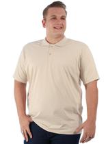 Camisa Polo Plus Size Masculina Lisa Básica Areia