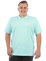 Camisa Polo Plus Size Masculina Lisa Básica Verde Agua