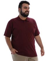 Camisa Polo Plus Size Masculina Lisa Básica Vinho Camisa Polo Plus Size Masculina Lisa Básica Vinho