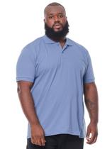 Camisa Polo Plus Size Masculina Lisa Com Punho Indigo