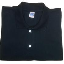 Camisa Polo Preta Algodao Masculina Uniforme Bordar Sem Logo Piquet