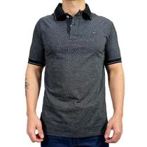 Camisa Polo Preta Jacquard Dawson Camisa Polo Preta Jacquard Dawson