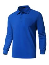 Camisa Polo Promen Polo Masculina Clássica de Manga Comprida Azul Royal M Camisa Polo Promen Polo Masculina Clássica de Manga Comprida Azul Royal M