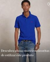 Camisa Polo Ralph Lauren Custom Slim Fit Red Icon Azul