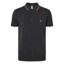 Camisa Polo Reserva Enxuto Novo Friso Masculina Preta