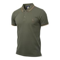 Camisa Polo Reserva Enxuto Novo Friso Masculino Verde Musgo Camisa Polo Reserva Enxuto Novo Friso Masculino Verde Musgo