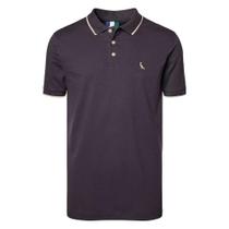 Camisa Polo Reserva Friso Unico Masculino Cinza Fuligem