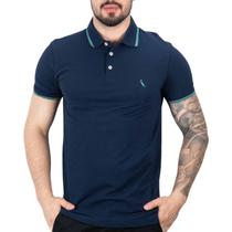 Camisa Polo Reserva Frisos Azul Marinho