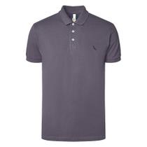 Camisa Polo Reserva Piquet Basica Masculina Cinza Fuligem