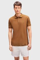 Camisa Polo Reserva Piquet Clássica Marrom Ocre Camisa Polo Reserva Piquet Clássica Marrom Ocre