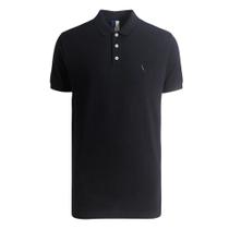 Camisa Polo Reserva Piquet Classica Masculina Preta