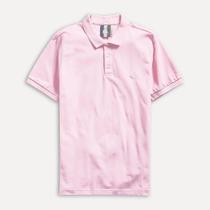Camisa Polo Reserva Piquet Classica Masculina Rosa Claro