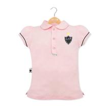 Camisa polo revedor atlético mg menina rosa - infantil 1,2,3