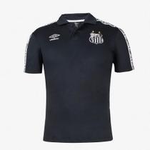 Camisa Polo Santos 2022 Viagem Umbro Masculina - Preto