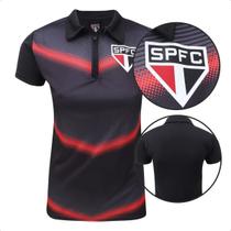 Camisa Polo São Paulo Prize Feminina Preto Futebol