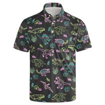 Camisa polo SKYNORA Dinosaur para homens, secagem rápida e respirável Camisa polo SKYNORA Dinosaur para homens, secagem rápida e respirável