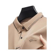 Camisa Polo Slim Fit Masculina Em Tecido Premium Sem Costura, Casual Para Negócios E Golfe