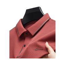 Camisa Polo Slim Fit Masculina Em Tecido Premium Sem Costura, Casual Para Negócios E Golfe