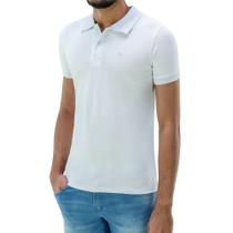 camisa polo slim masculina cor branco friso na gola Ogochi