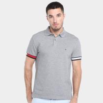 Camisa Polo Slim Tommy Hilfiger Flag Cuff Masculina