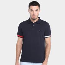 Camisa Polo Slim Tommy Hilfiger Flag Cuff Masculina