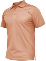 Camisa polo TACVASEN para homens, ajuste seco, manga curta, damasco, 3GG