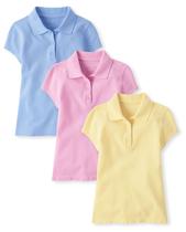 Camisa polo The Children's Place Girls, pacote com 3 unidades, tamanho M