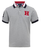 Camisa polo Tommy Hilfiger Big Boys de manga curta cinza mate