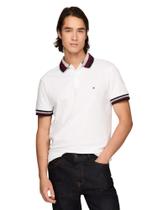 Camisa polo Tommy Hilfiger com gola de dois tons para homens