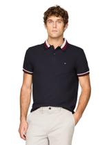 Camisa polo Tommy Hilfiger com gola de dois tons para homens