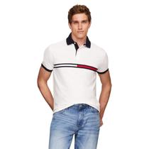 Camisa polo Tommy Hilfiger de manga curta de algodão pique para homens