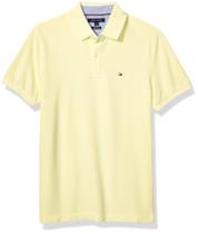 Camisa polo Tommy Hilfiger de manga curta para homens amarela cera