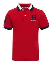 Camisa polo Tommy Hilfiger de manga curta Stretch Ivy para meninos