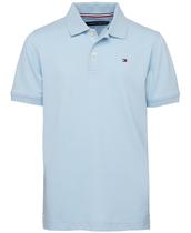 Camisa Polo Tommy Hilfiger Masculina - Manga Curta Azul Ivy (Tamanhos 8-10)