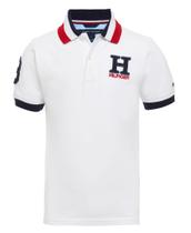 Camisa polo Tommy Hilfiger para meninos de manga curta branca