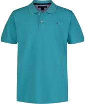 Camisa polo Tommy Hilfiger para meninos, manga curta, azul hera, 8 anos