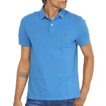 Camisa Polo Tommy Hilfiger Regular Azul Médio