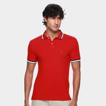 Camisa Polo Tommy Hilfiger Slim Fit Cuff Interest Masculina
