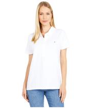 Camisa polo Tommy Hilfiger Solid de manga curta branca tamanho M