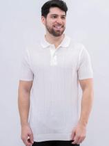 Camisa Polo Tricot Com Botões Elegante