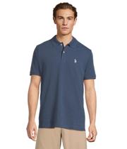 Camisa Polo U.S. Polo Assn. Piquê de Algodão Azul Camisa Polo U.S. Polo Assn. Piquê de Algodão Azul
